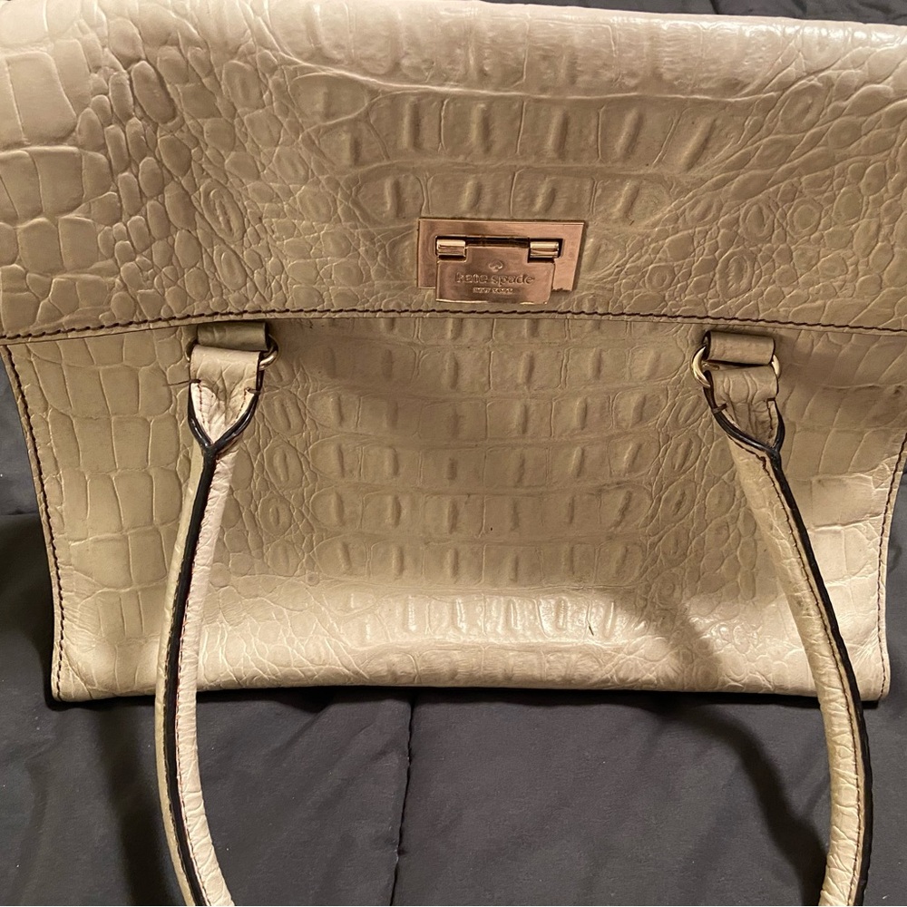 Kate Spade snake skin cream colored tote.